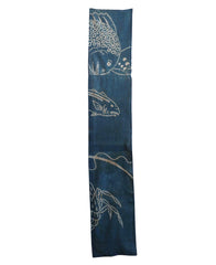 A Rare and Re-Purposed Length of Indigo Dyed Pictorial Shibori: Red Snapper