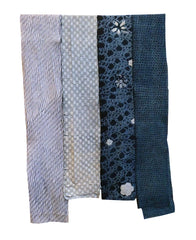 A Group of Four Narrow Lengths of Good Shibori: Different Techniques