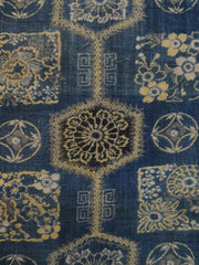 A Length of Very Old Katazome Cotton: Faux Shibori and Yellow Details