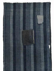 A Length of Patched Striped Cotton: Threadbare and Hand Spun