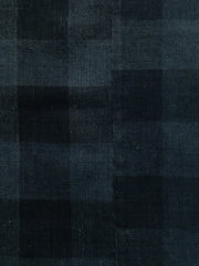 A Loom Width-and-a-Half of Checked Cotton Cloth: Low Contrast Dark Indigo