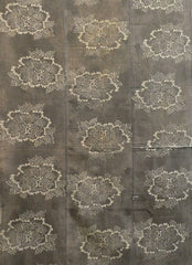 A Large, Worn Three Panel Katazome Cloth: Oversized Peonies