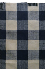 A Length of White and Blue Checked Cotton: Patches