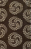 A Length of Brown Colored Stenciled Cotton: Roundels of Wisteria