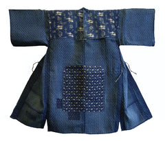 A Patched Indigo Dyed Hemp Kasuri Kimono: Beautiful Blues