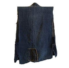 An Indigo Dyed Hemp Vest: Tattered and Patched